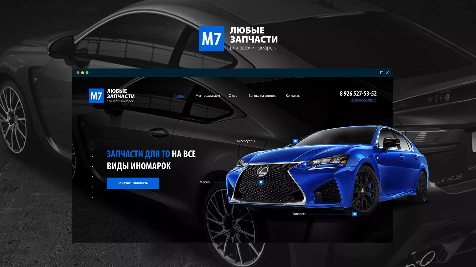 Разработка сайта магазина автозапчастей «М7» в Городце