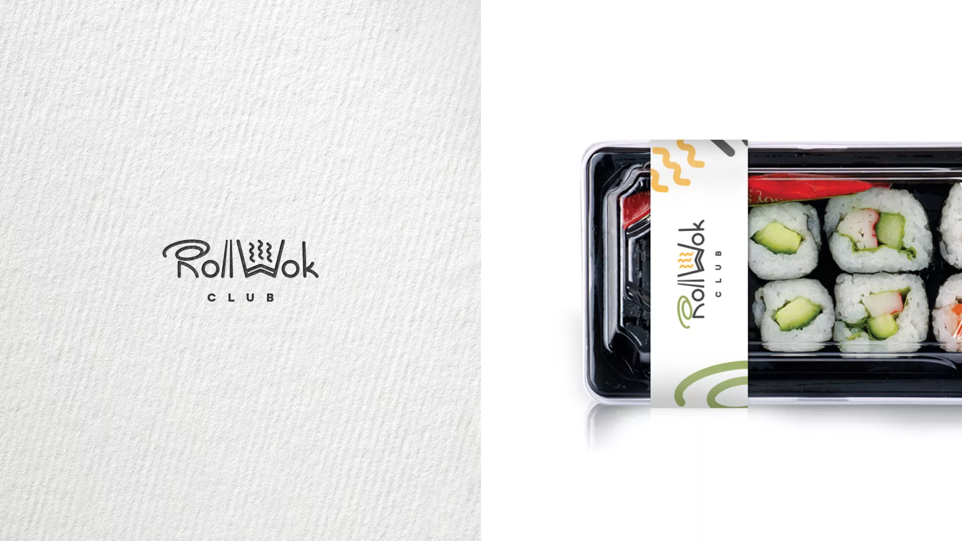 Разработка логотипа и фирменного стиля суши-бара «Roll Wok Club» в Городце